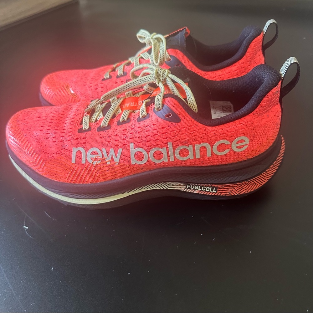 New Balance Vibrant Red Sneakers with Black Accents